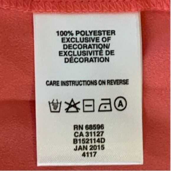 DKNY Sleeveless Layered Tank Blouse Shell Pink Coral Medium Workwear Career Top - Picture 8 of 8